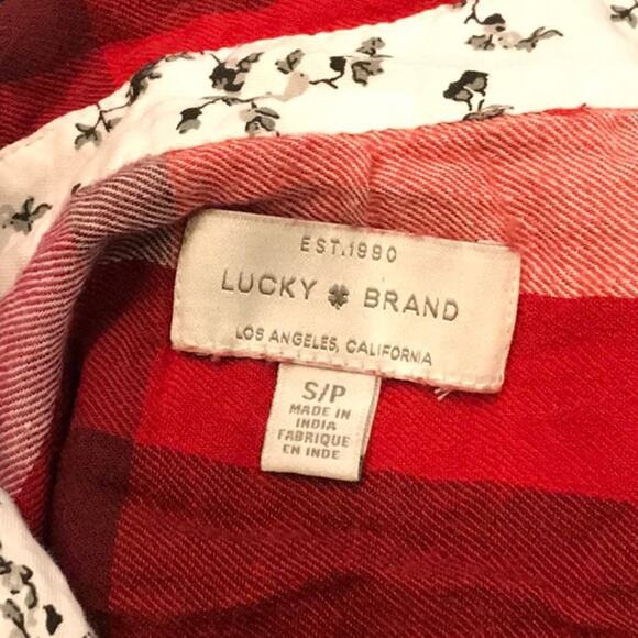 Lucky Brand Red Plaid Flannel Button Down - Size Small - Picture 3 of 4